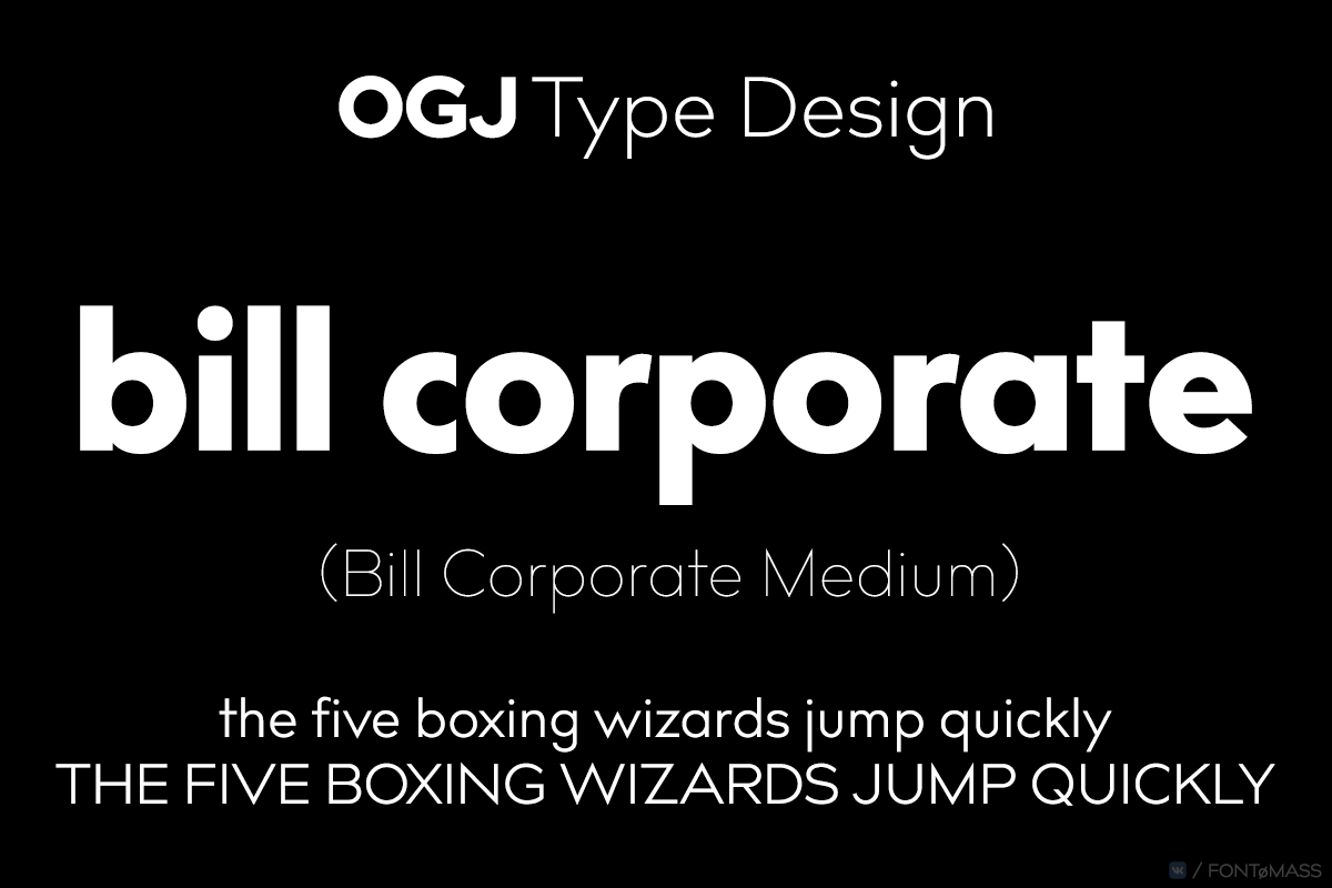 Bill Corporate Medium Font preview